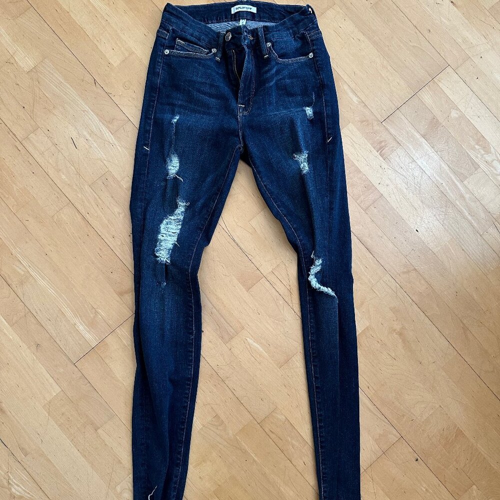 Good American Good Legs Skinny Distressed Jeans | Size 0